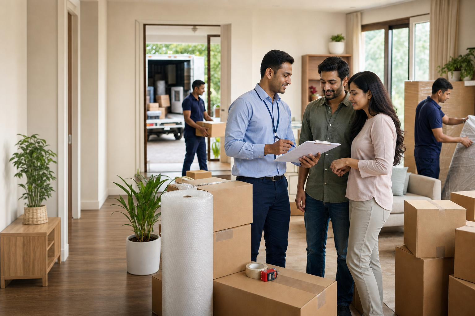 Household items arranged after relocation